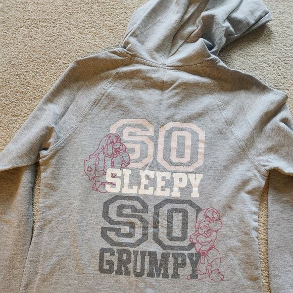 😠 Disney Parks Grumpy Hoodie – Women’s Size Small, Gray, Full Zip 😴 - Picture 1 of 7
